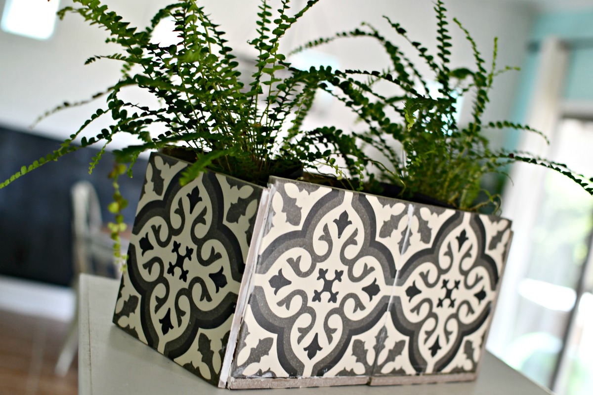 finished 6 inch tile diy planter