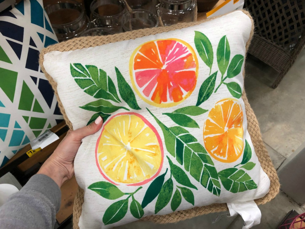 fruit themed throw pillow