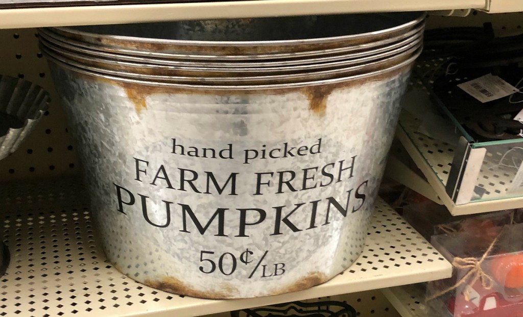 Farm Fresh Pumpkins Galvanized Metal Container