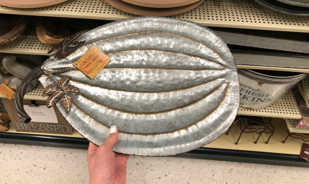 Galvanized Metal Pumpkin Tray