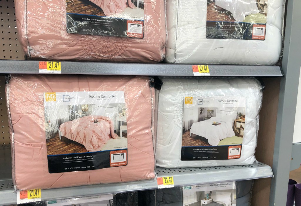 Mainstays Circle Ruched Solid Microfiber Comforter - Full/Queen