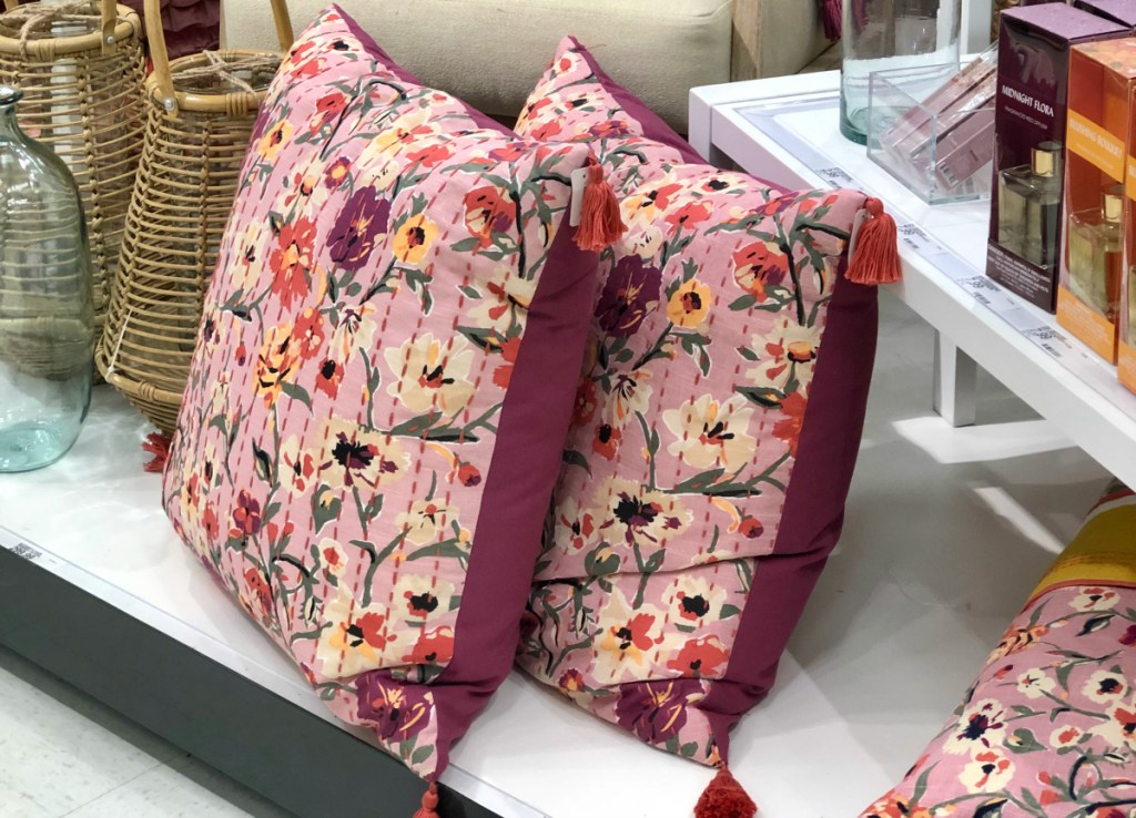 Opalhouse Stitched Floral Print Oversized Square Throw Pillow