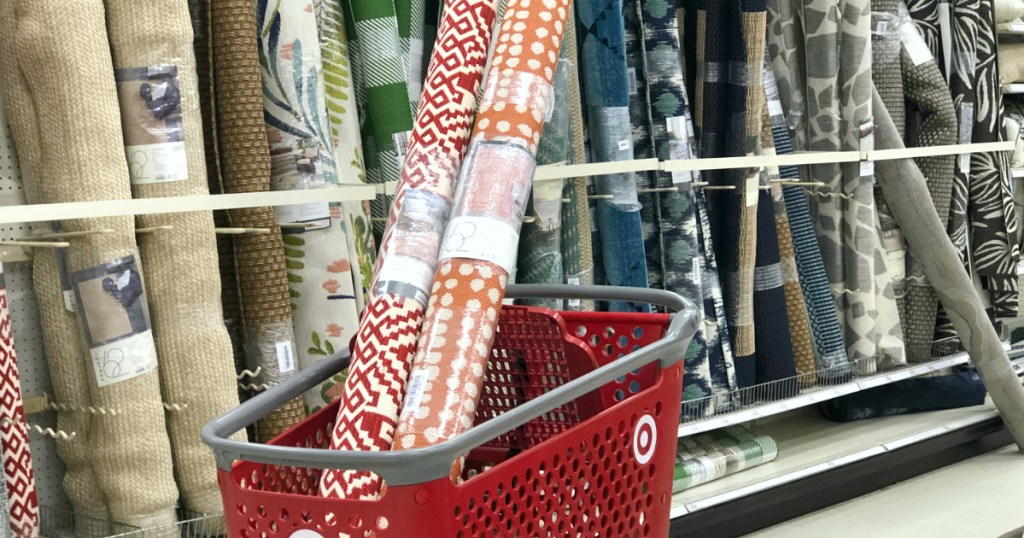 outdoor rugs in Target shopping cart