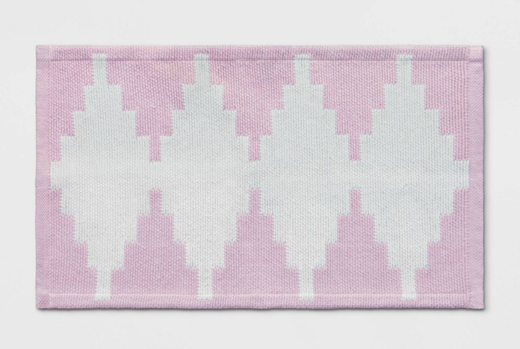 Room Essentials 20" x 34" Pink Geometric Woven Accent Rug
