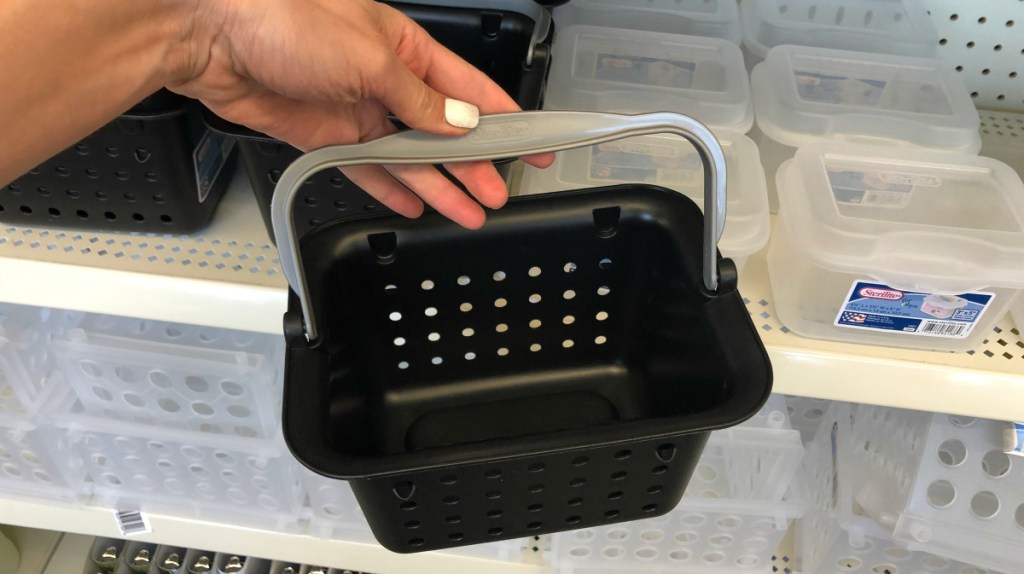 Sterlite Black Bath Caddy with handle
