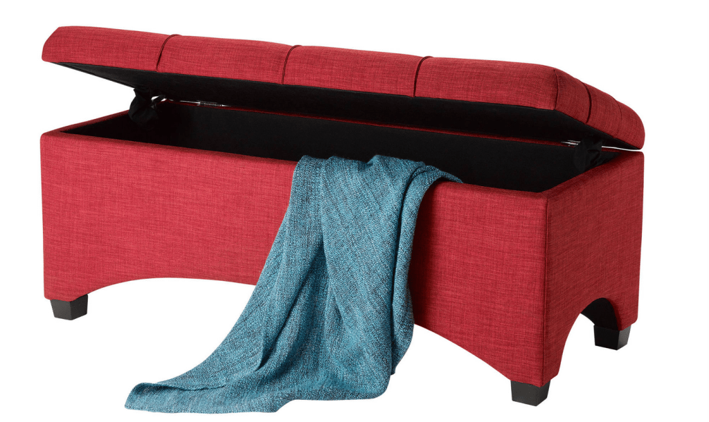 red storage bench