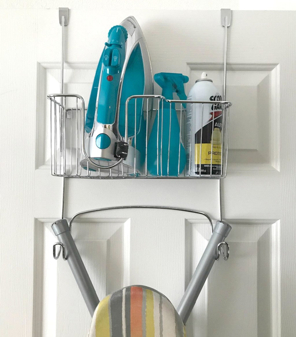 ironing board hanger on back of door