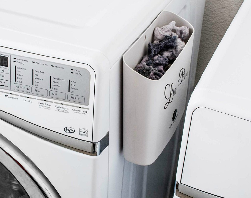 magnetic lint bin on washer