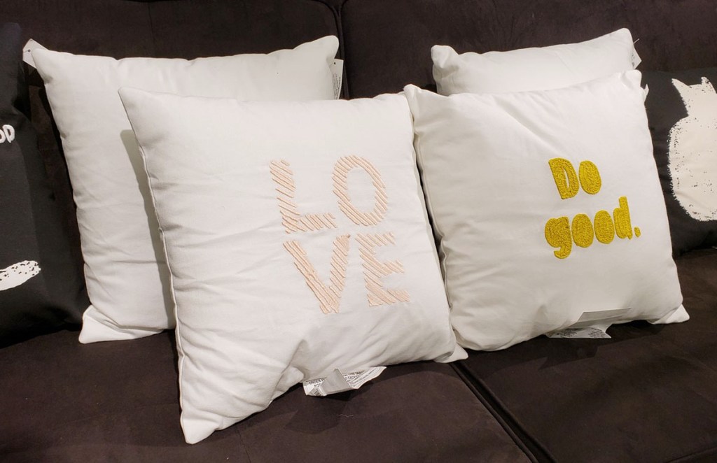 room essentials throw pillows on couch