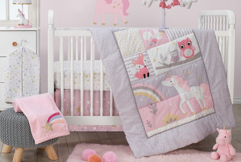 unicorn crib quilt set