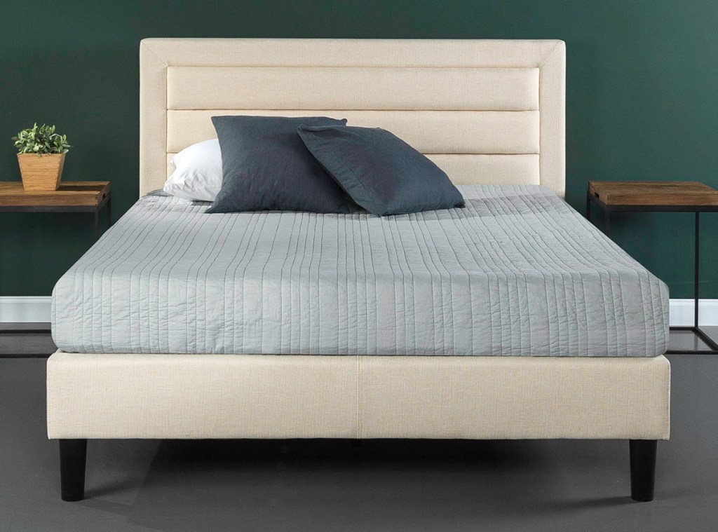 zinus platform bed in bedroom
