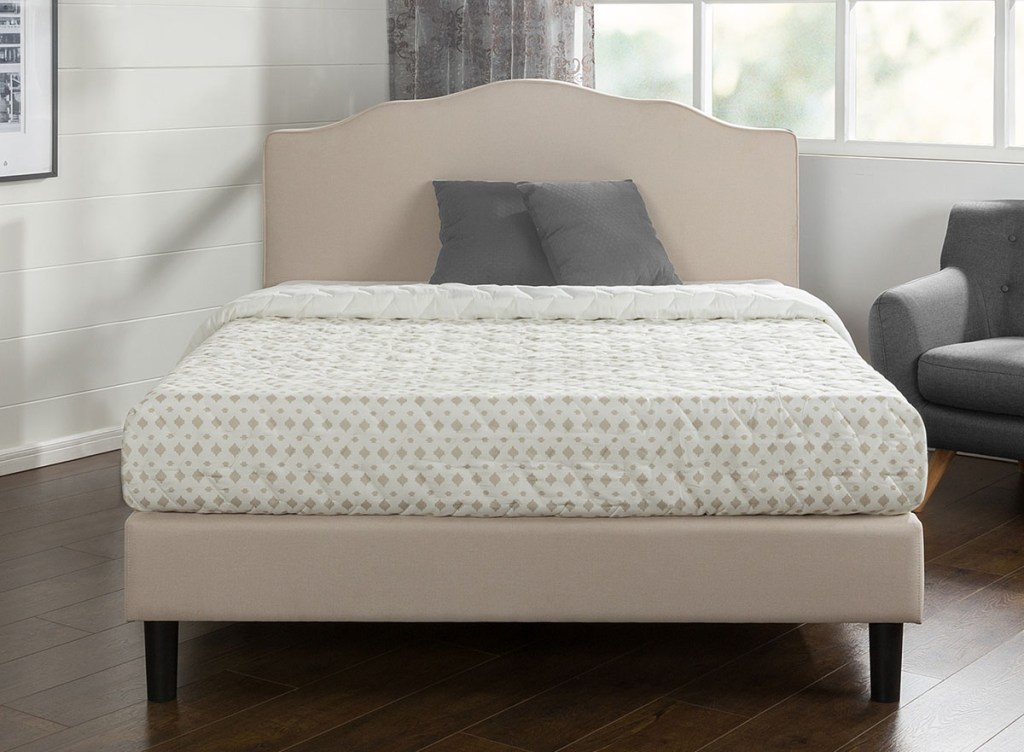 zinus platform bed in bedroom