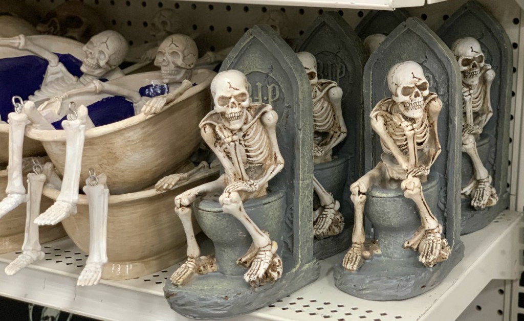 Ashland 9" Sitting Skeleton Toilet Accent