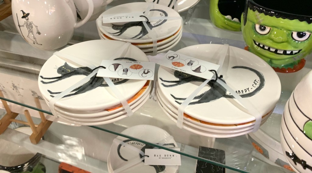 Rae Dunn Halloween 6" Plates 4-Piece Set