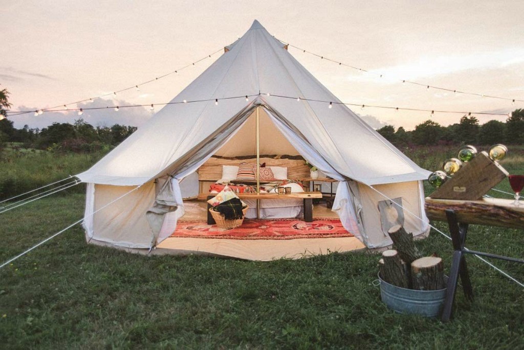 bell tent in outdoor space
