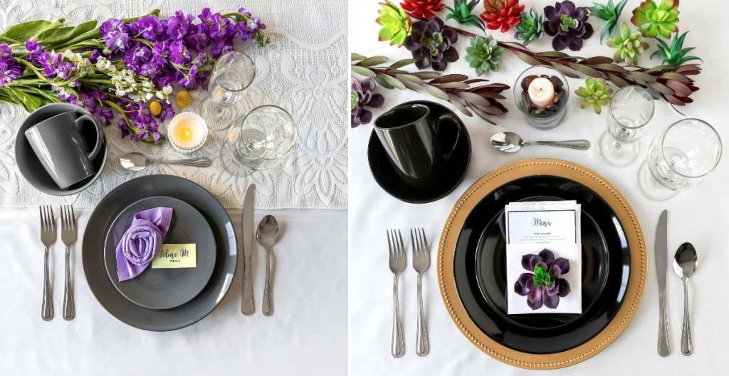 gray and black dinner table ideas