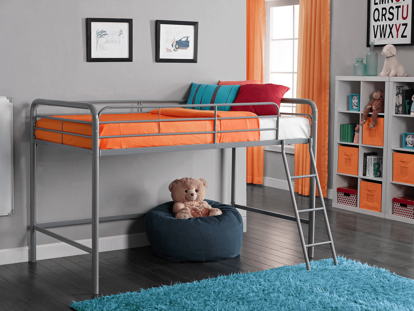 loft bed in boys room 