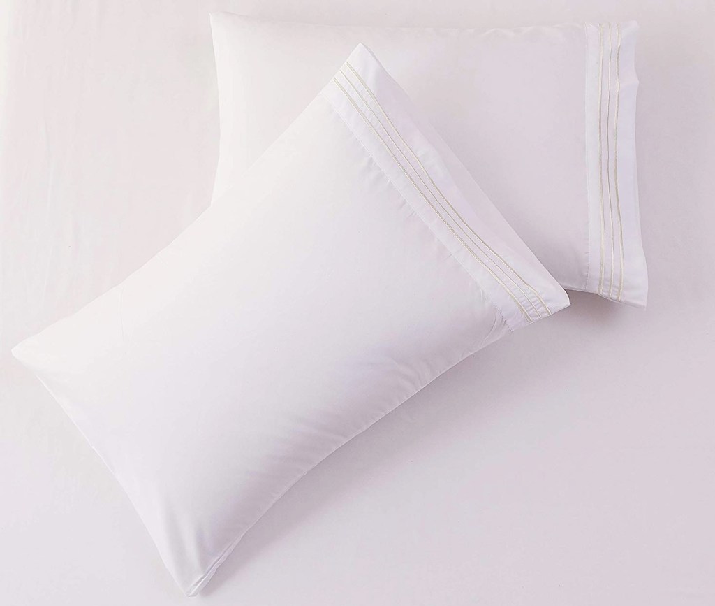 pillows on bed