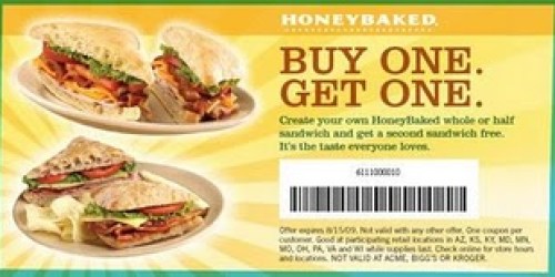HoneyBaked Ham: Buy One Sandwich Get One FREE!!!