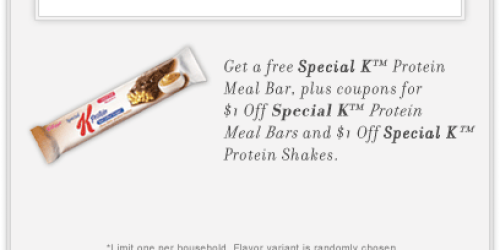 FREE Special K Protein Meal Bar + Coupons!