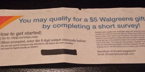 Walgreens: Earn a $5 Gift Card for Taking Survey!
