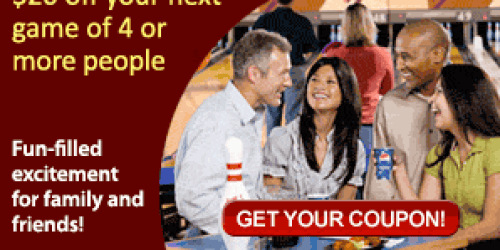 *HOT* AMF Bowling $20 Off Coupon (Hurry– Limited Number of Coupons Available!)