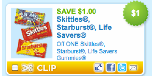 Coupons.com: *HOT!* $1/1 Skittles, Starburst or Life Savers Gummies Coupon