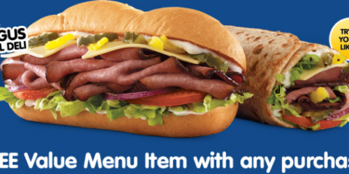 Arby's: FREE Value Menu Item w/ ANY Purchase