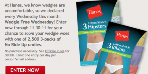 Hanes: Wedgie Free Wednesday Giveaway