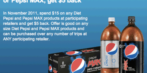 SavingStar: Get $5 Cask Back w/ Purchase of $15 of Diet Pepsi or Pepsi Max products