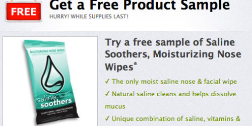 FREE Sample of Saline Soothers (Available Again)