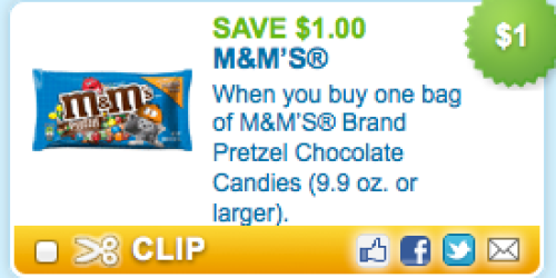 *HOT* $1/1 Pretzel M&M’s Coupon = $1 Per Bag at CVS and Walgreens (Starting 1/29)