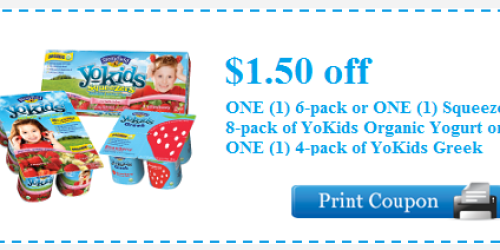 Stonyfield YoKids Sweepstakes: High Value $1.50/1 YoKids Organic Yogurt (Facebook)