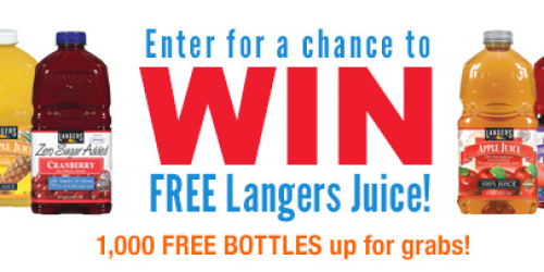 Enter to Win 1 Of 1,000 Free Bottles of Langers Juice (Facebook)