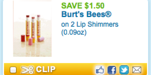 New $1.50/2 Burt’s Bees Lip Shimmers Coupon + Upcoming Rite Aid Scenario (Starting 5/6)
