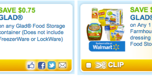 Coupons.com: Save $1.50 Off on Hidden Valley Farmhouse AND Glad Food Storage Container
