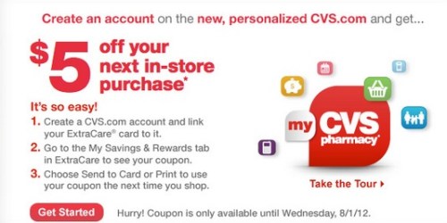 CVS: *HOT* $5 Off In-Store Purchase Coupon (Just Create Account on CVS.com)