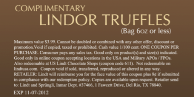 FREE Lindor Truffles Printable Coupon (Facebook)