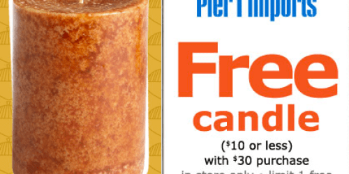Pier 1 Imports: Free Candle with $30 Purchase (Up to a $10 Value!)
