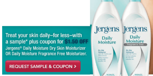 FREE Sample of Jergens Daily Moisture Dry Skin Moisturizer + $1.50 Off Coupon (Facebook)