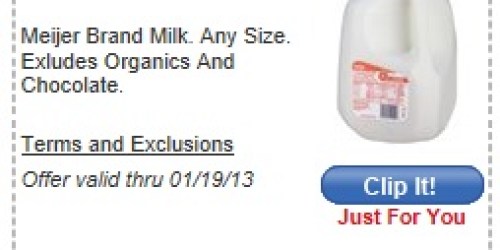 Meijer mPerks: Free Gallon of Milk Coupon