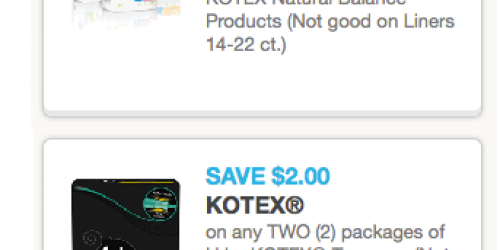 New U by Kotex Tampons & Natural Balance Coupons + CVS, Target and Rite Aid Deals