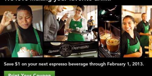 Starbucks: Rare $1 Off ANY Espresso Beverage