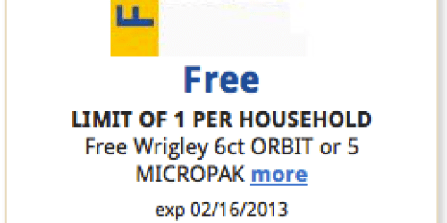 Kroger: Free Wrigley, Orbit or 5 Micropak Gum (Download eCoupon Today Only!)