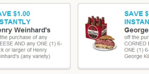 RARE $1 off Cheese and Henry Weinhard’s / $1 off Corned Beef and George Killian’s Coupons