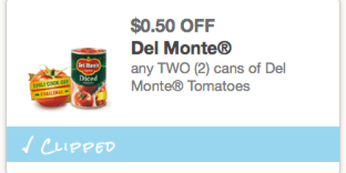 Rare $0.50/2 Del Monte Canned Tomatoes Coupon = Only $0.53 Each at Walmart