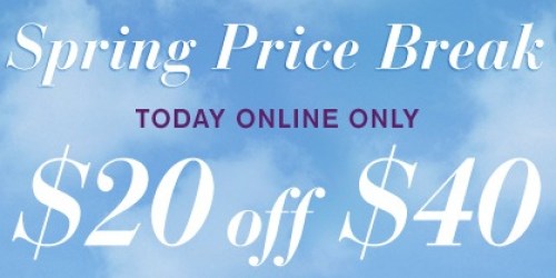 LaneBryant.com: $20 Off a $40 Purchase (Today Only!) + Free In-store Pick-Up = Great Deals