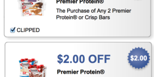 New $1/2 Premier Protein Bars & $2/1 Premier Protein Shakes Coupon + Walmart Deal