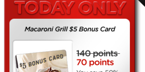 My Coke Rewards: $5 Romano’s Macaroni Grill Bonus Card Only 70 Points (Save 50%)