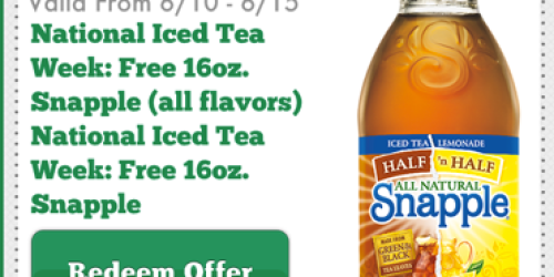 7-Eleven: Free 16 oz. Snapple Through June 15th (Mobile App Users Only)